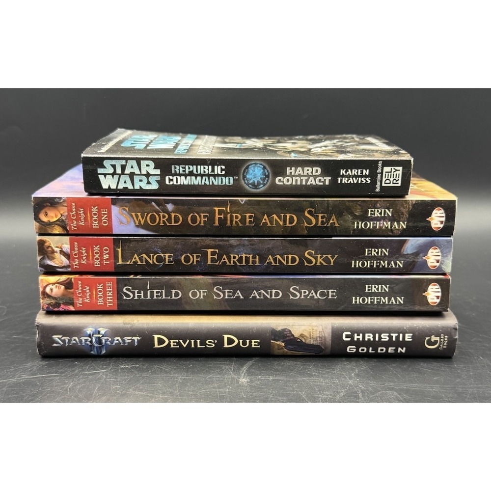 Sci-Fi Book Lot Star Wars Republic Commando StarCraft Erin Hoffman 5pc
